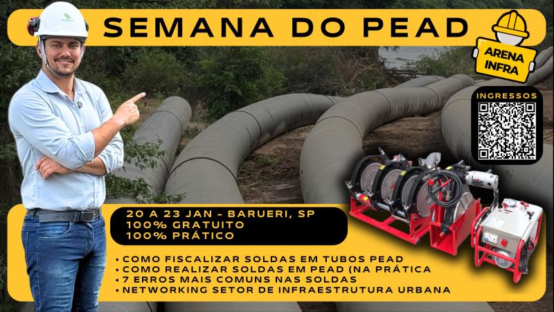 Semana do pead - evento gratuito com maquinas de soldas em termofusao e eletrofusao